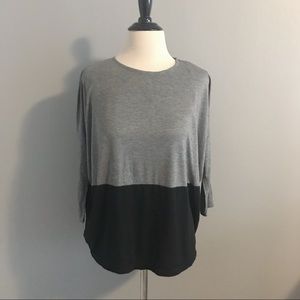 Zara Color Block Top Gray & Black Sz S